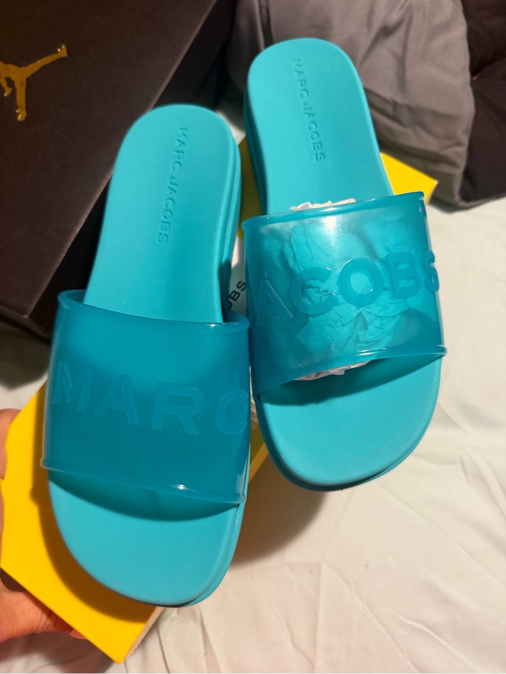 Marc Jacobs Turquoise Slide Sandals - Women's
